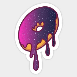 Dripping Galaxy Donut (Purple) Sticker